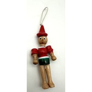 PINOCCHIO - By Mastro Geppetto Made in Italy - Wooden Articulated Toy Ornament